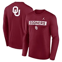 Men's Jordan Brand Crimson Oklahoma Sooners Primetime Campus 2-Hit Legend Long Sleeve T-Shirt