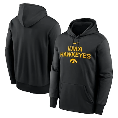 Men's Nike Black Iowa Hawkeyes Team Stacked Performance Pullover Hoodie