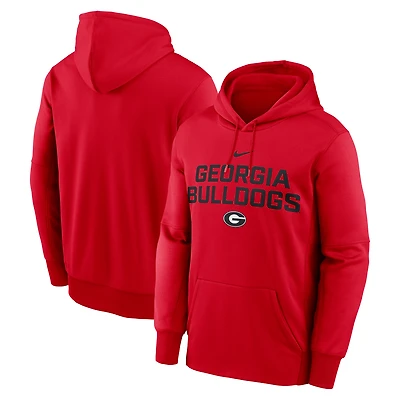 Men's Nike Red Georgia Bulldogs Team Stacked Performance Pullover Hoodie