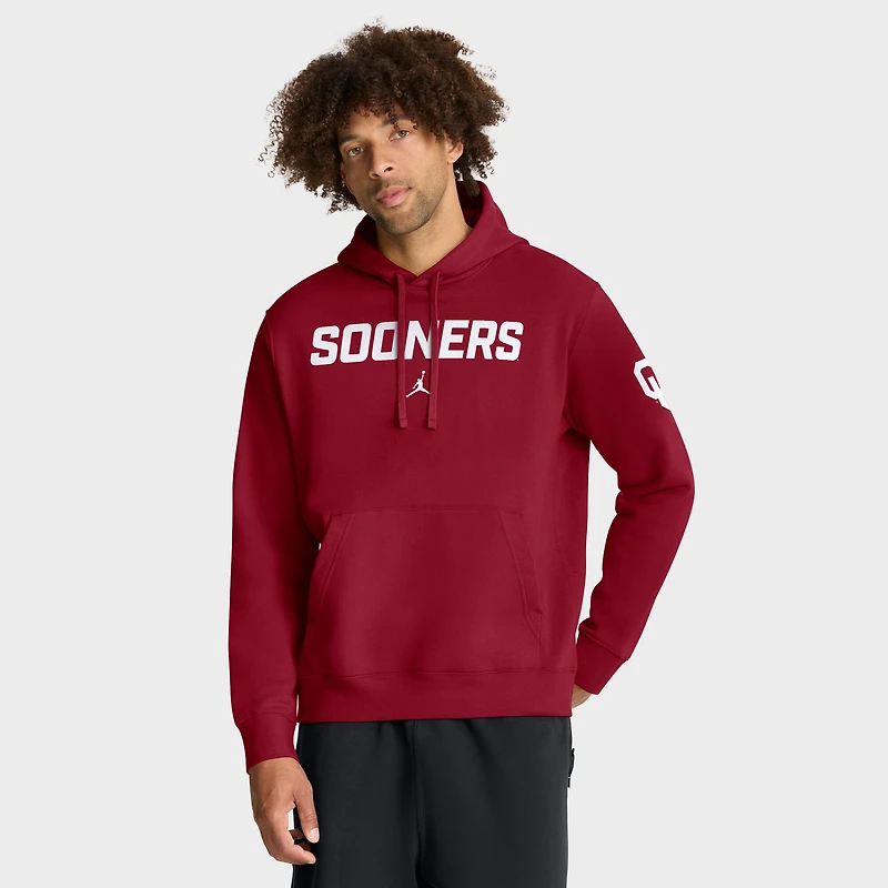 Men's Jordan Brand Crimson Oklahoma Sooners Nickname Club Fleece Pullover Hoodie