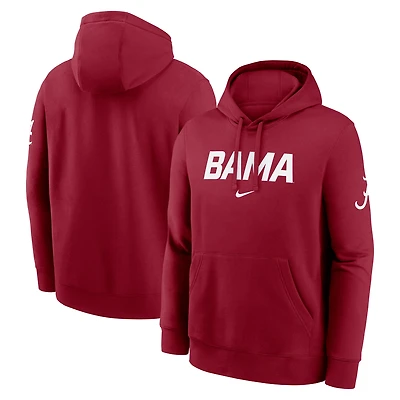 Men's Nike Crimson Alabama Tide Nickname Club Fleece Pullover Hoodie