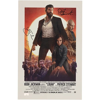 Hugh Jackman & Patrick Stewart Logan Autographed 11" x 17" Movie Poster