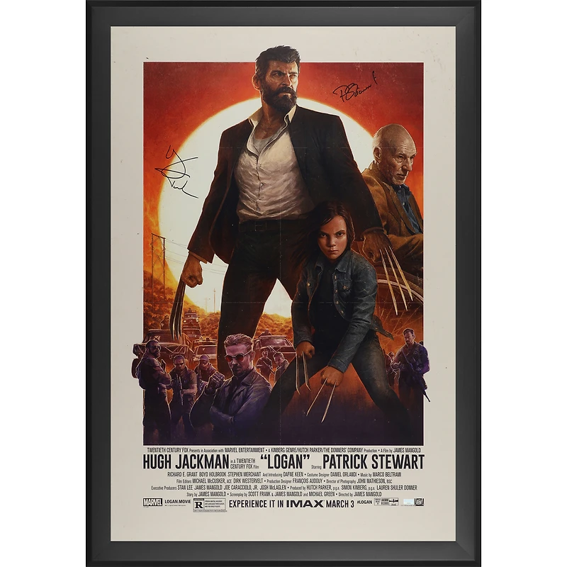 Hugh Jackman & Patrick Stewart Logan Autographed Framed 27" x 40" Movie Poster