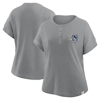 Women's Fanatics Heather Gray Dallas Cowboys Oversized Hometown Premium Henley Shirt