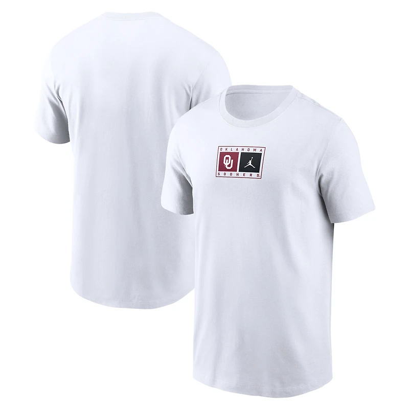 Men's Jordan Brand White Oklahoma Sooners Campus Logo Swoosh T-Shirt
