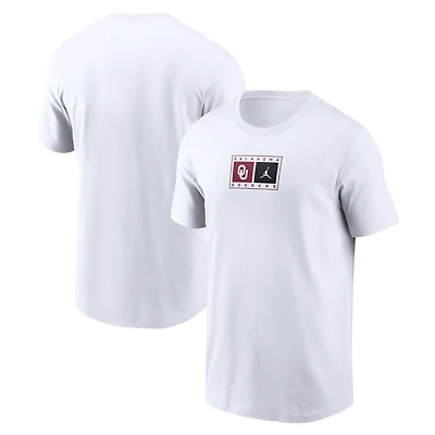 Men's Jordan Brand White Oklahoma Sooners Campus Logo Swoosh T-Shirt
