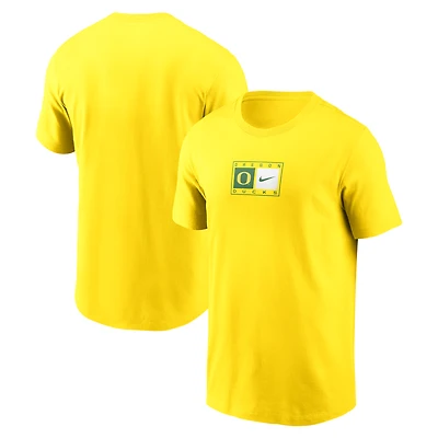 Men's Nike Yellow Oregon Ducks Campus Logo Swoosh T-Shirt