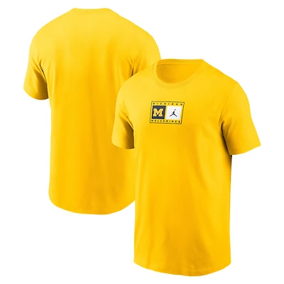 Men's Jordan Brand Maize Michigan Wolverines Campus Logo Swoosh T-Shirt
