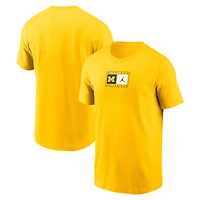 Men's Jordan Brand Maize Michigan Wolverines Campus Logo Swoosh T-Shirt