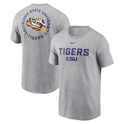 Men's Nike Heather Gray LSU Tigers Campus 2-Hit T-Shirt