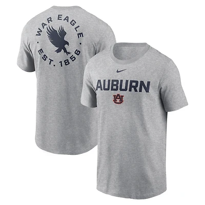 Men's Nike Heather Gray Auburn Tigers Campus 2-Hit T-Shirt