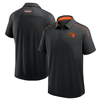 Men's Fanatics Black Oregon State Beavers Take The Lead Defender Raglan Polo