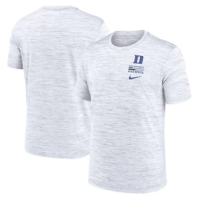 Men's Nike White Duke Blue Devils Velocity Stacked Performance T-Shirt