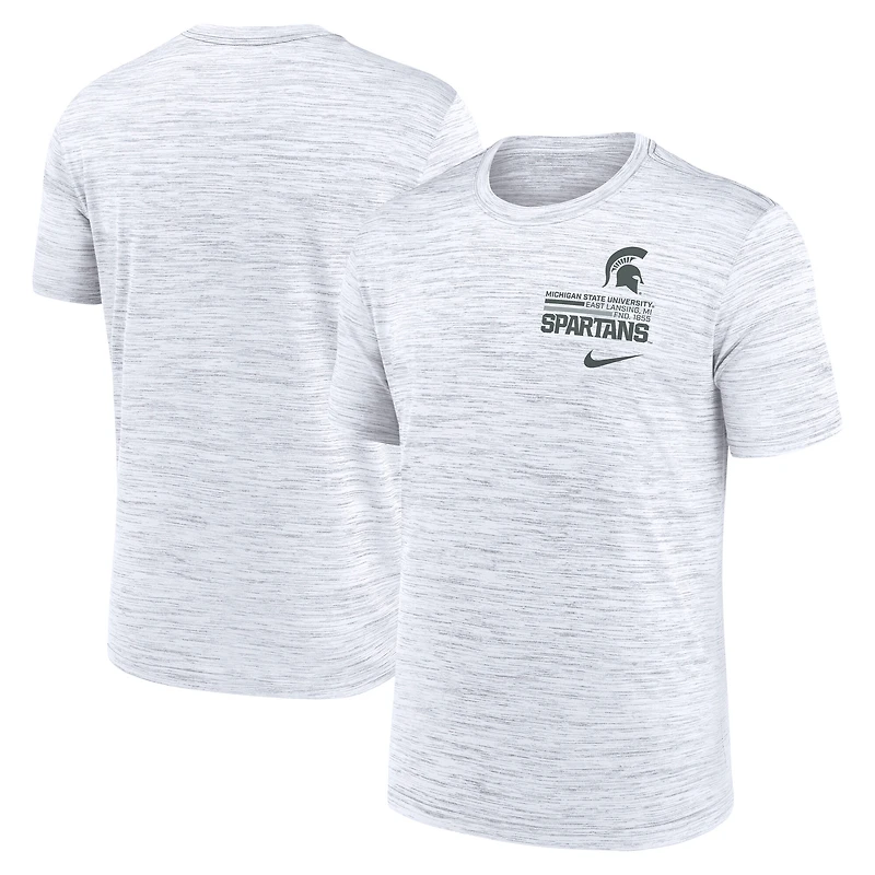 Men's Nike White Michigan State Spartans Velocity Stacked Performance T-Shirt