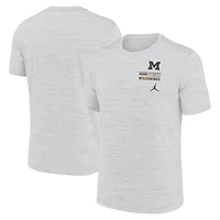 Men's Jordan Brand White Michigan Wolverines Velocity Stacked Dri-FIT T-Shirt
