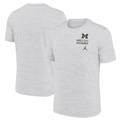 Men's Jordan Brand White Michigan Wolverines Velocity Stacked Performance T-Shirt