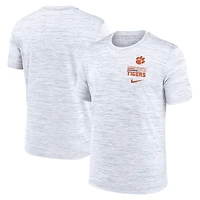 Men's Nike White Clemson Tigers Velocity Stacked Performance T-Shirt