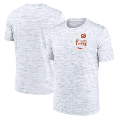 Men's Nike White Clemson Tigers Velocity Stacked Performance T-Shirt