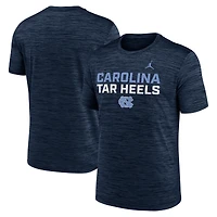 Men's Jordan Brand Navy North Carolina Tar Heels Campus Center Stack Velocity Dri-FIT T-Shirt