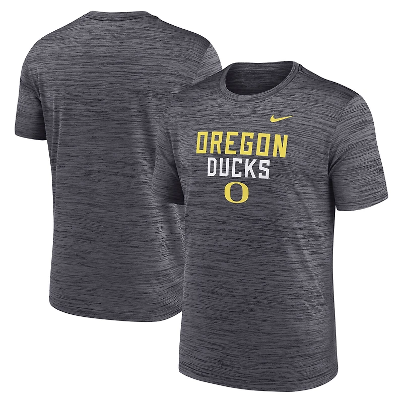 Men's Nike Black Oregon Ducks Campus Center Stack Velocity Dri-FIT T-Shirt