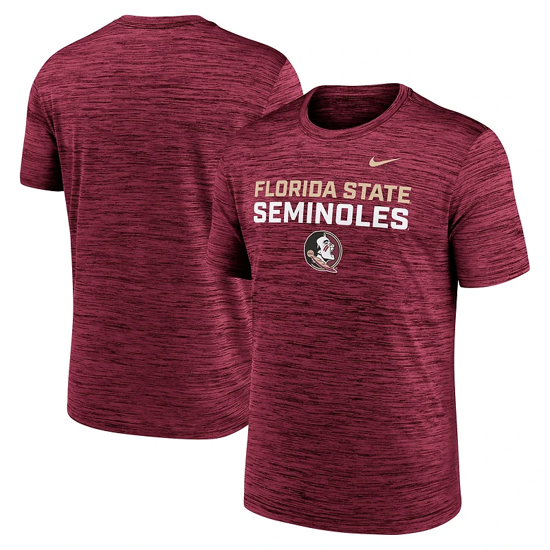 Men's Nike Garnet Florida State Seminoles Campus Center Stack Velocity Dri-FIT T-Shirt
