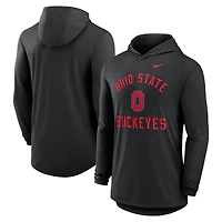 Men's Nike Black Ohio State Buckeyes Classic Arch Tri-Blend Long Sleeve Hoodie T-Shirt