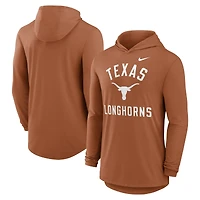 Men's Nike Burnt Orange Texas Longhorns Classic Arch Tri-Blend Long Sleeve Hoodie T-Shirt