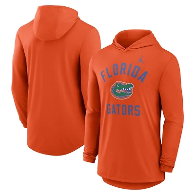 Men's Jordan Brand Orange Florida Gators Classic Arch Tri-Blend Long Sleeve Hoodie T-Shirt