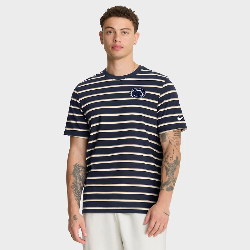 Men's Nike Navy Penn State Nittany Lions Athletic Prep Legacy Summit Stripe T-Shirt