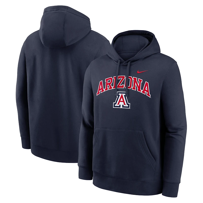 Men's Nike Navy Arizona Wildcats Club Fleece Arch Pullover Hoodie