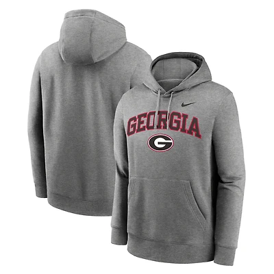 Men's Nike Gray Georgia Bulldogs Club Fleece Arch Pullover Hoodie