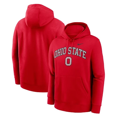 Men's Nike Scarlet Ohio State Buckeyes Club Fleece Arch Pullover Hoodie
