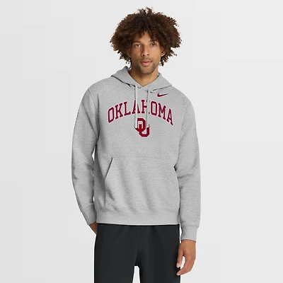 Men's Nike Gray Oklahoma Sooners Club Fleece Arch Pullover Hoodie