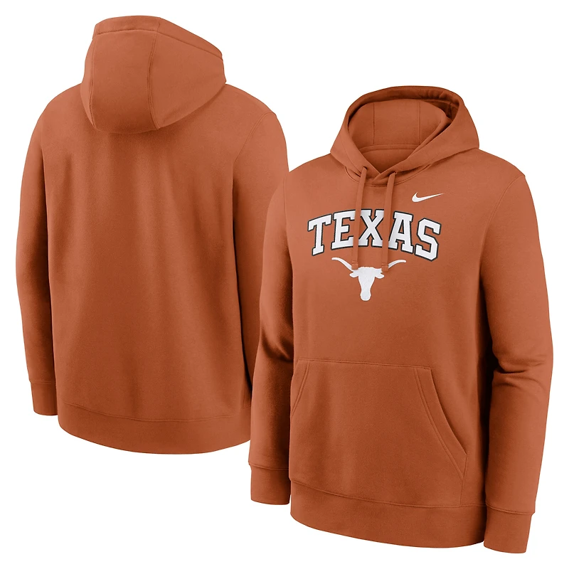 Men's Nike Texas Orange Longhorns Club Fleece Arch Pullover Hoodie