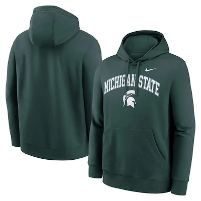 Men's Nike Green Michigan State Spartans Club Fleece Arch Pullover Hoodie