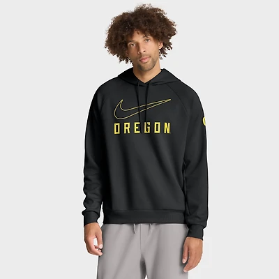 Men's Nike Black Oregon Ducks Premium Raglan Performance Pullover Hoodie