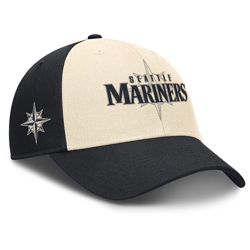 Men's Nike Navy/Natural Seattle Mariners Statement Club Performance Adjustable Hat
