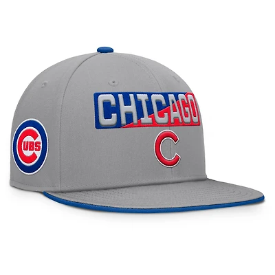 Men's Fanatics Gray Chicago Cubs Punchout Snapback Hat