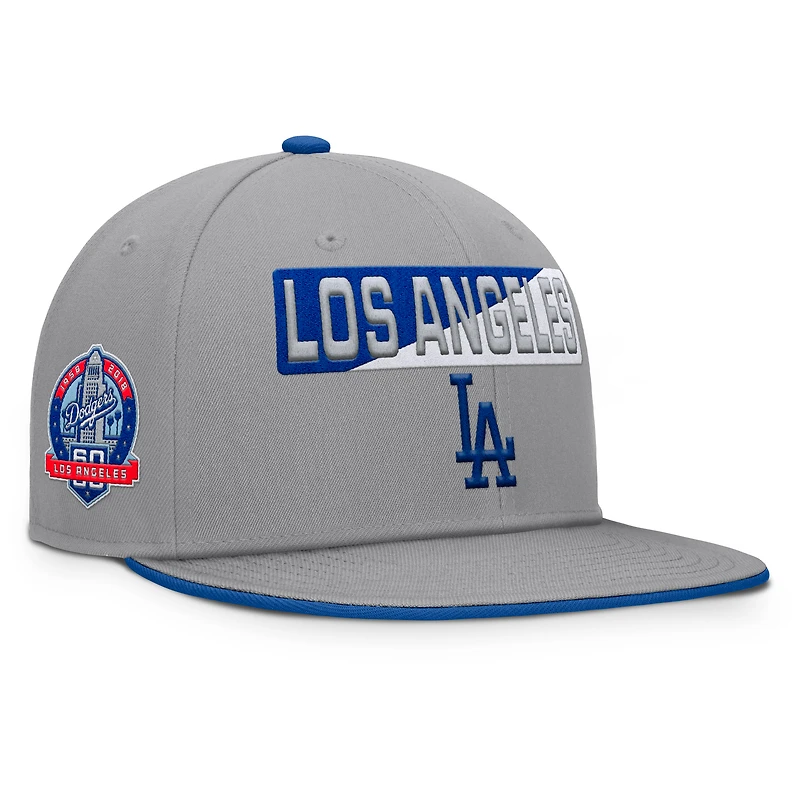 Men's Fanatics Gray Los Angeles Dodgers Punchout Snapback Hat