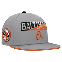 Men's Fanatics Gray Baltimore Orioles Punchout Snapback Hat