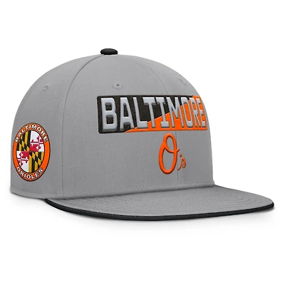 Men's Fanatics Gray Baltimore Orioles Punchout Snapback Hat