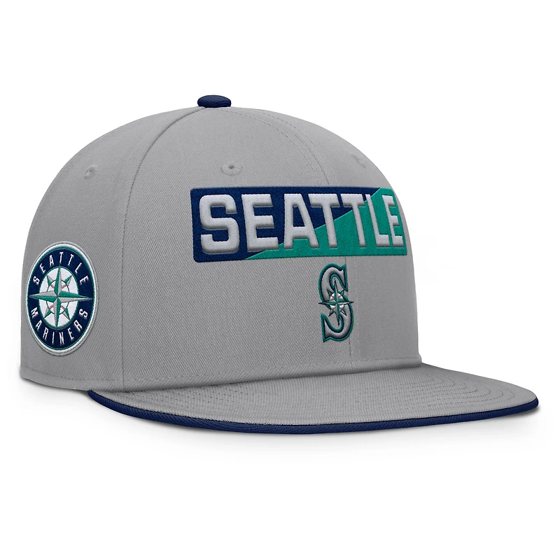 Men's Fanatics Gray Seattle Mariners Punchout Snapback Hat