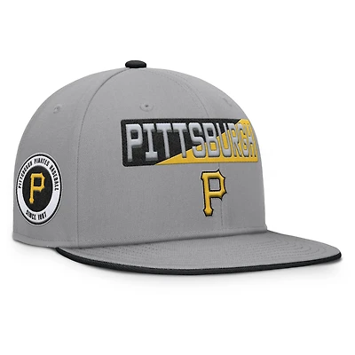 Men's Fanatics Gray Pittsburgh Pirates Punchout Snapback Hat