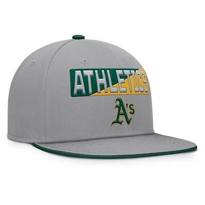 Men's Fanatics Gray Athletics Punchout Snapback Hat
