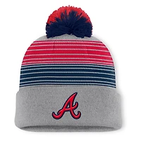 Men's Atlanta Braves Fanatics Gray Balk Cuffed Knit Hat with Pom