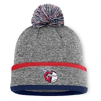 Men's Cleveland Guardians Fanatics Heather Gray Backstop Cuffed Knit Hat with Pom