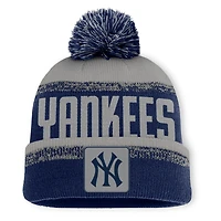 Men's Fanatics Navy/Gray New York Yankees No-Doubter Cuffed Knit Hat with Pom