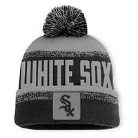 Men's Fanatics Black/Gray Chicago White Sox No-Doubter Cuffed Knit Hat with Pom