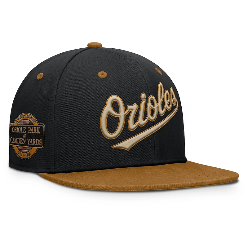 Men's Fanatics Black/Tan Baltimore Orioles Splinter Fitted Hat