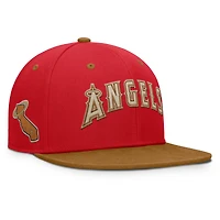 Men's Fanatics Red/Tan Los Angeles Angels Splinter Fitted Hat